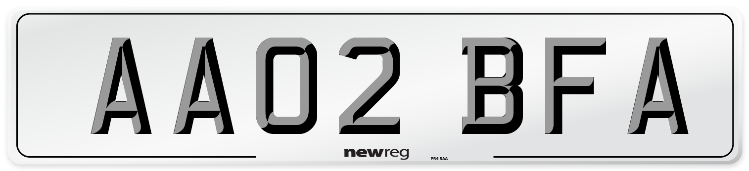 AA02 BFA Number Plate from New Reg